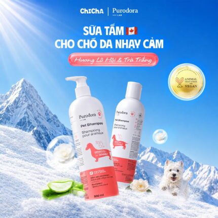[Hương Lô Hội & Trà Trắng] Sữa Tắm Cho Chó Da Nhạy Cảm PURODORA LAB Dịu Nhẹ Không Kích Ứng