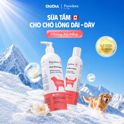 [Hương Trà Trắng] Sữa Tắm Cho Chó Lông Dài & Dày PURODORA LAB Lông Mềm Mại Gỡ Rối Tơi Lông