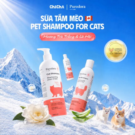 [Hương Trà Trắng & Lô Hội] Sữa Tắm Cho Mèo PURODORA LAB Dưỡng Ẩm Dịu Nhẹ