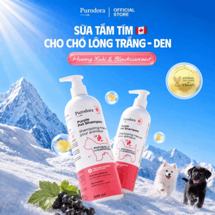 [Hương Xoài & Blackcurrant] Sữa Tắm Tím Cho Chó Lông Trắng Đen PURODORA LAB Làm Sáng Phục Hồi Màu Lông