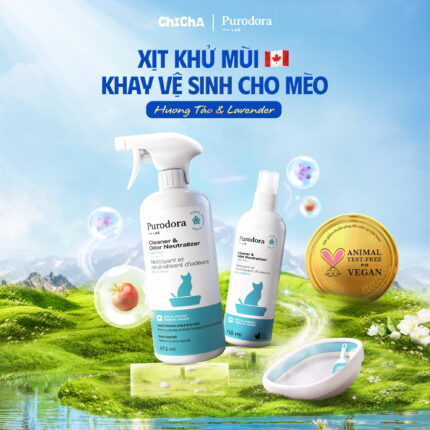 [Hương Táo & Lavender] Xịt Khử Mùi Khay Vệ Sinh Cho Chó Mèo PURODORA LAB Khử Mùi Phân & Nước Tiểu Trong Khay