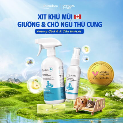 [Hương Quả Lê & Cây Bách Xù] Xịt Khử Mùi Chỗ Ngủ Thú Cưng PURODORA LAB Khử Mùi & Lưu Hương Thơm Lâu Chỗ Ngủ