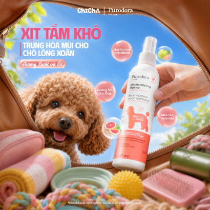 [Hương Bưởi & Ổi] Xịt Tắm Khô Cho Chó Lông Xoăn PURODORA LAB Khử Mùi Mềm Mượt Lông Thơm Lâu